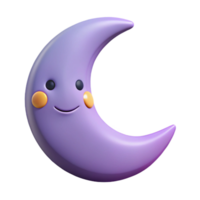 intense dazzling Smiling crescent moon character with pointed tips. Clean lines, flat color, minimal design with Scalable Design. high resolution png