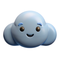 impressive impressionist Cloud character with a simple smiling face. Single-weight stroke, clean lines, with Scalable Design. expertly shot png
