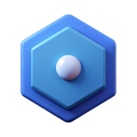 dreamy impressive Hexagonal character with a single central dot. Crisp edges, flat color, minimal with Scalable Design. museum quality png
