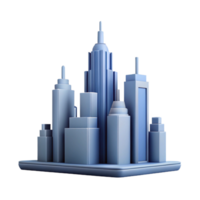 radiant remarkable Silhouette of a skyscraper city skyline. Clean lines, flat color, with Scalable Design. png