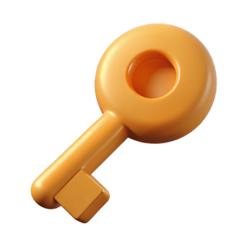 iconico astratto semplice chiave personaggio con un' circolare testa. pulito linee, scalabile, peso singolo ictus con scalabile design. 8 mila png