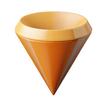 se destacarem clássico geométrico logotipo do uma cone. limpar \ limpo linhas, mínimo, fresco arestas com escalável Projeto. profissional png