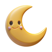 gorgeous unparalleled Smiling crescent moon character. Clean lines, flat color, crisp edges with Scalable Design. png