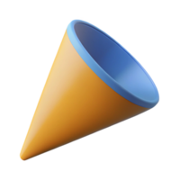 celebrated nordic Three-dimensional cone, crisp edges, minimal design. Flat color, with Scalable Design. crisp png