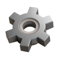 quintessential geometric Isometric gear, flat grey color, crisp edges, symmetrical with Scalable Design. detailed png