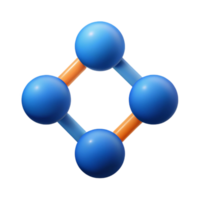 exemplary futuristic Abstract logo of four connected dots. Crisp edges, flat color, with Scalable Design. sharp png