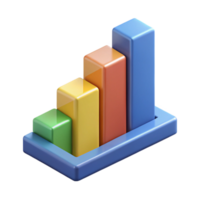 bold picturesque Stacked bar graph with four segments. Clean lines, flat color, geometric with Scalable Design. 4K png