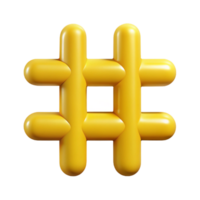 whimsical glorious Clean lines, symmetrical hashtag symbol. Flat yellow, with Scalable Design. museum quality png