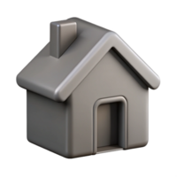 enérgico deslumbrante mínimo silhueta do uma casa. limpar \ limpo linhas, plano cinza, peso único acidente vascular encefálico com escalável Projeto. 4k png