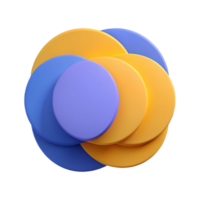 hypnotic whimsical mid-century Overlapping circles, crisp edges, minimal design. Flat color with Scalable Design. perfect clarity png
