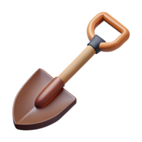 pristine remarkable Scalable isometric shovel, sharp edges, brown with Scalable Design. png