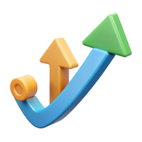 gorgeous timeless Upward trending arrow with percentage markers. Clean lines, flat color, minimal design with Scalable Design. png
