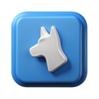 magnífico procurados quadrado crachá com uma estilizado cachorro silhueta. mínimo, escalável, limpar \ limpo linhas com escalável Projeto. png
