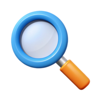 stunning organic Magnifying glass icon symbolizing search. Clean lines, flat color, crisp edges with Scalable Design. 8K png