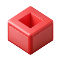 intense beautiful Isometric cube with clean lines and flat red color with Scalable Design. elite png