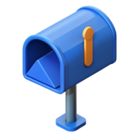 dramatic creative Scalable isometric mailbox, sharp edges, blue with Scalable Design. detailed png