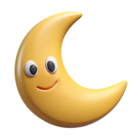 dramatic melancholic minimalist Smiling crescent moon character with pointed tips. Clean lines, flat color, minimal design with Scalable Design. detailed png