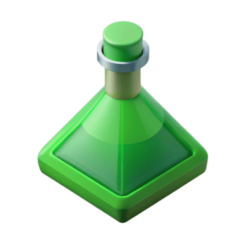 icônico clássico geométrico isométrico frasco, plano verde, fresco arestas com escalável Projeto. original png