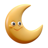 exquisite unforgettable Smiling crescent moon character with pointed tips. Clean lines, flat color, minimal design with Scalable Design. png