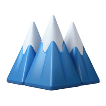 magnífico reflexivo elegante un minimalista representación de un montaña rango. limpiar líneas, plano color, con escalable diseño. crujiente png