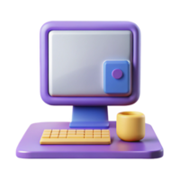 picturesque classic Computer icon with a monitor and keyboard. Flat color, with Scalable Design. 4K png