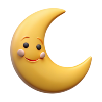 unparalleled classic Smiling crescent moon character. Clean lines, flat color, crisp edges with Scalable Design. perfect clarity png
