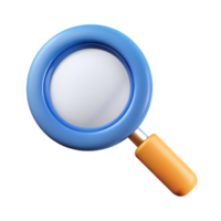 dramatic playful mid-century Magnifying glass icon with a circular lens. Clean lines, minimal design with Scalable Design. artisan png
