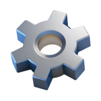 memorable organic Flat color isometric gear, crisp edges, silver with Scalable Design. sharp png