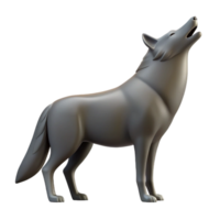 linda romântico impressionista silhueta do uma uivando lobo. limpar \ limpo linhas, plano cor, fresco arestas com escalável Projeto. ultra hd png