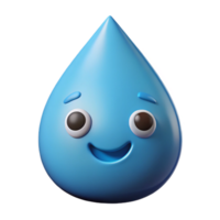 unforgettable impressionist Raindrop character with a smiling face. Crisp edges, flat color, symmetrical with Scalable Design. top-tier png