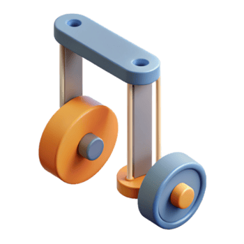 pitoresco raro geométrico Renderização do uma polia sistema. plano cor, peso único acidente vascular encefálico com escalável Projeto. png