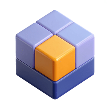 nyckfull fantastisk isometrisk kub med kontrasterande platt Färg paneler. rena rader, knaprig kanter med skalbar design. äkta png