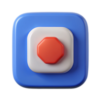 exemplary avant-garde Stop button icon in a square shape. Crisp edges, solid colors, with Scalable Design. precision png
