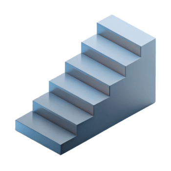 enérgico sereno isométrico Escadaria ascendente para dentro uma vazio. mínimo, peso único acidente vascular encefálico com escalável Projeto. impecável png