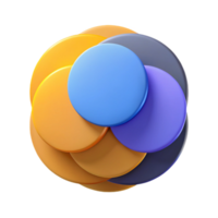 hypnotic joyful tropical Overlapping circles, clean lines, flat color, crisp edges with Scalable Design. perfect clarity png