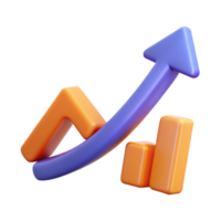 vibrant rustic Upward trending arrow with percentage markers. Clean lines, flat color, minimal design with Scalable Design. perfect clarity png