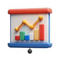 immaculate artistic Presentation chart with rising line graph. Crisp edges, flat color, with Scalable Design. premium png