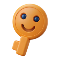 harmonioso Maravilhoso uma simples chave personagem com uma circular cabeça e retangular dentes. limpar \ limpo linhas, plano cor, mínimo Projeto com escalável Projeto. bem detalhe png
