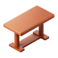 reflective extraordinary Minimal isometric table, single-weight stroke, brown with Scalable Design. sharp png