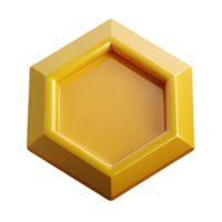 timeless baroque Geometric hexagon with crisp edges and a flat yellow color. FORMAT with Scalable Design. ultra HD png