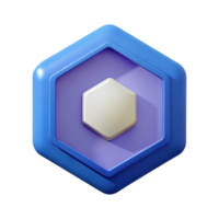 intense captivating Geometric logo of a hexagon with a dot in the center. Crisp edges, minimal design, flat color with Scalable Design. ultra HD png
