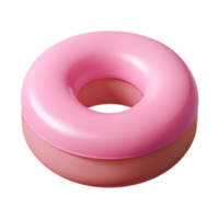 energetic glorious Isometric donut, flat pink color, crisp edges, single-weight stroke with Scalable Design. studio quality png