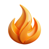 pristine joyful baroque Abstract flame with clean lines and a single-weight stroke. Flat orange color with Scalable Design. 4K png