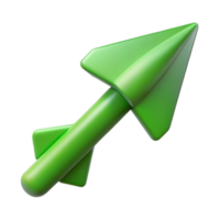 exemplary geometric Single-weight stroke, abstract arrow, symmetrical, clean lines, green with Scalable Design. studio quality png