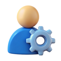 elegant classic A simple gear character with cogs. Clean lines, minimal design, flat color with Scalable Design. exclusive png