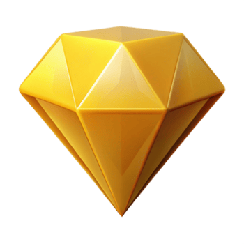 exemplar tropical simétrico isométrico diamante com afiado arestas, amarelo com escalável Projeto. profissional png