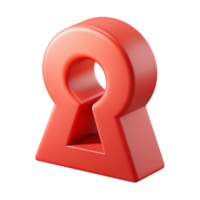 joyful radiant Scalable abstract shape resembling a keyhole, flat red with Scalable Design. high quality png
