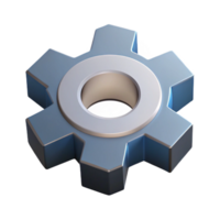 dramatic gorgeous Flat color isometric gear, crisp edges, silver with Scalable Design. expertly shot png