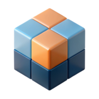 acclaimed retro Isometric cube with contrasting flat color panels. Clean lines, crisp edges with Scalable Design. ultra HD png