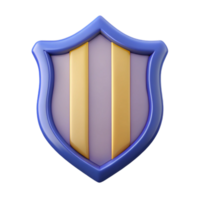 radiant futuristic Shield-shaped badge with three vertical stripes. Clean lines, flat color, with Scalable Design. genuine png
